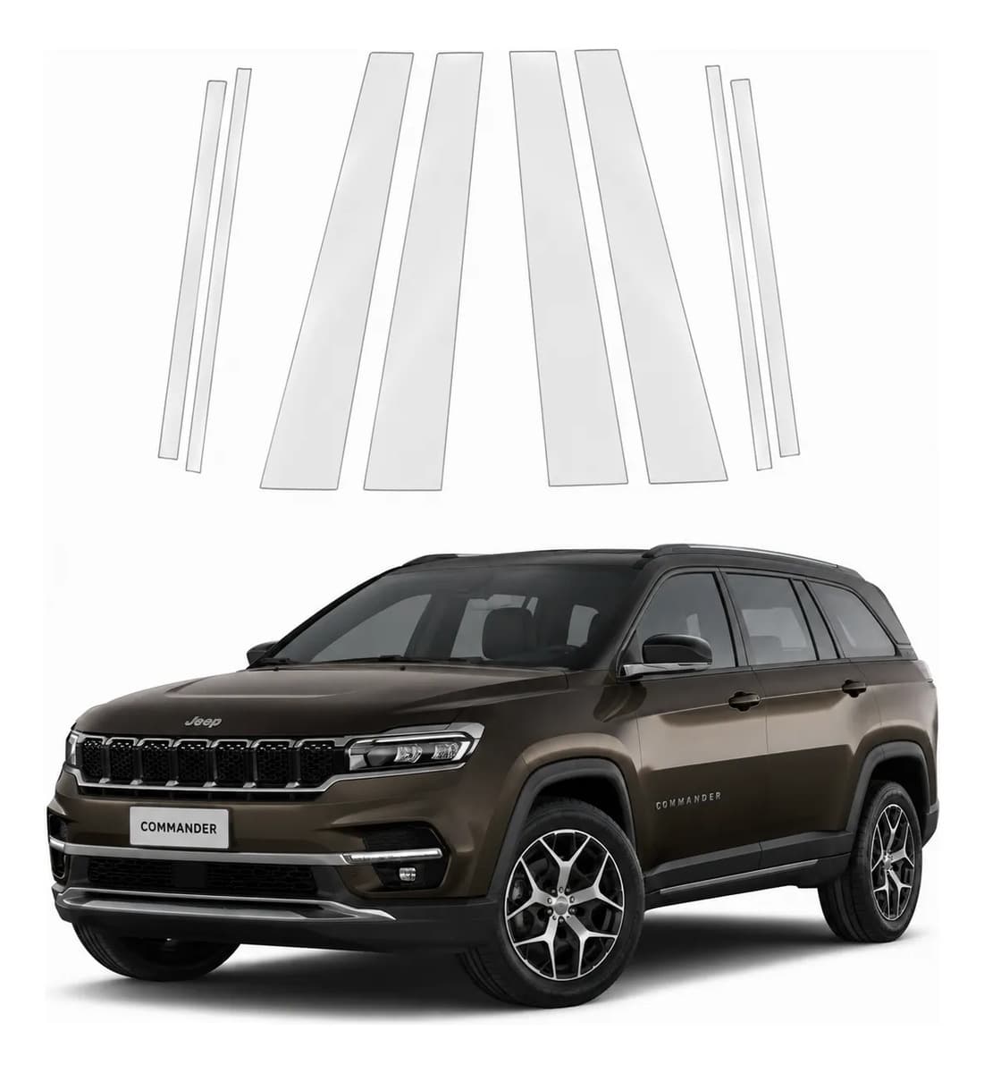 Ppf Proteção Colunas Black Piano Jeep Commander - imagem 1