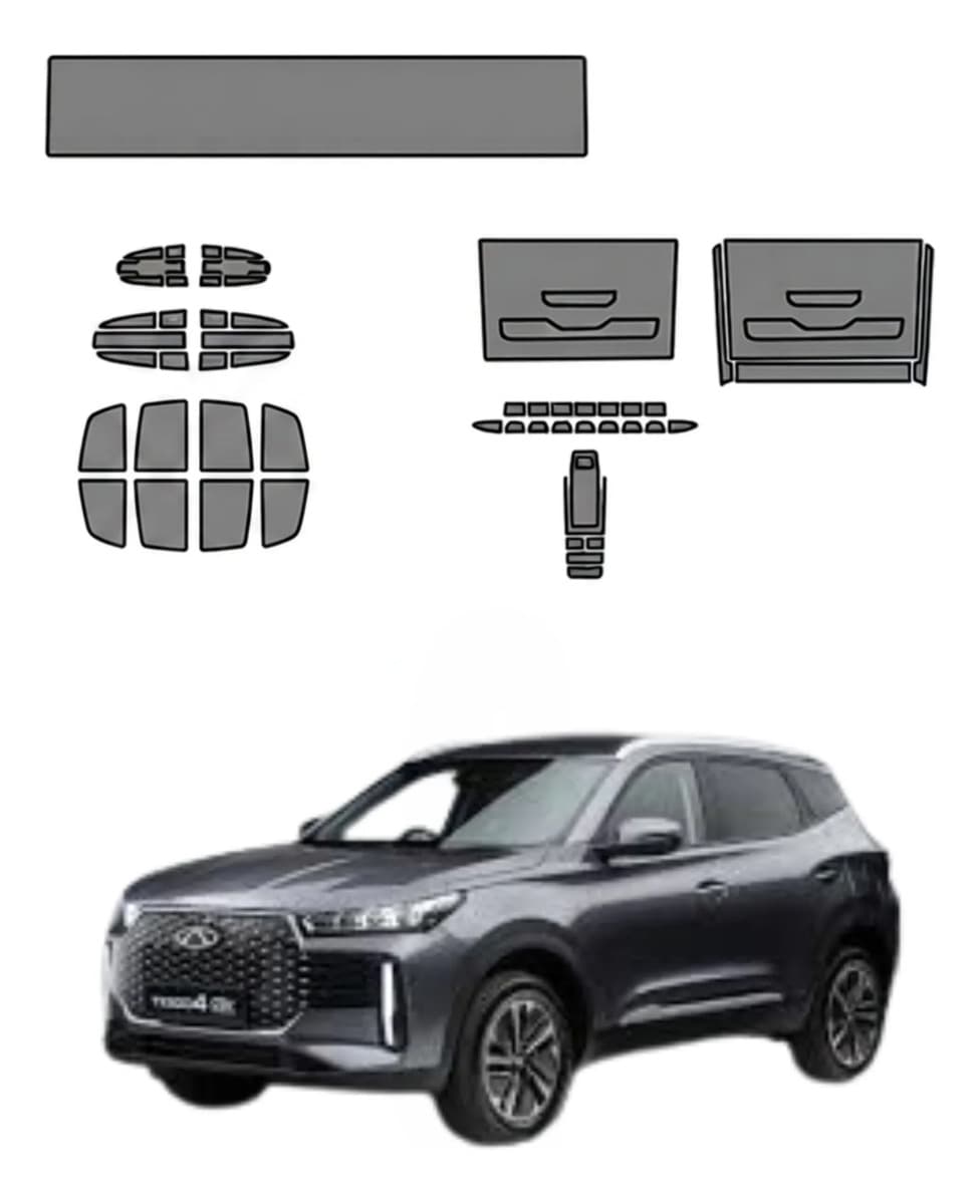 Película Ppf Tpu Caoa Chery Tiggo 5x Pro 2026 2027 Kit Interior Completo