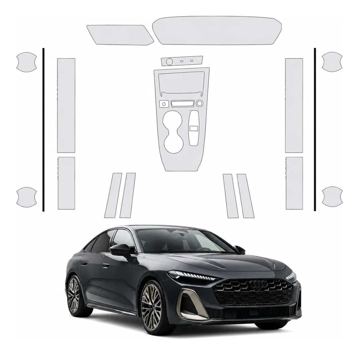 Película Ppf Tpu Para Kit Interior + Exterior Audi A5 2024 2025 2026 Anti Risco