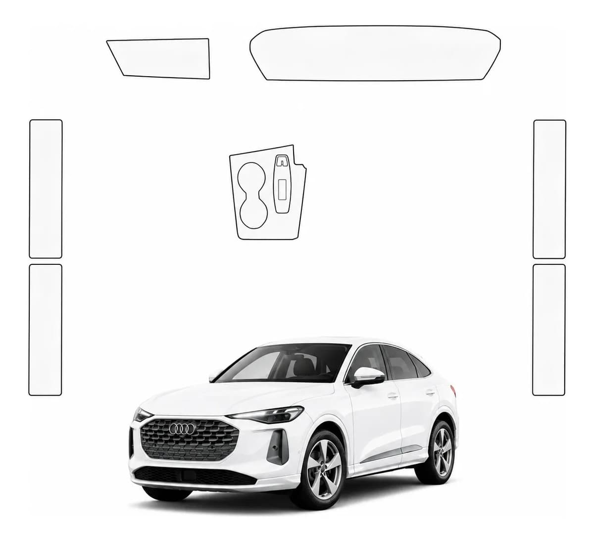Película Ppf Tpu Premium Audi Q5 2025 2027 Kit Interior Completo Multimídia Painel Black Piano