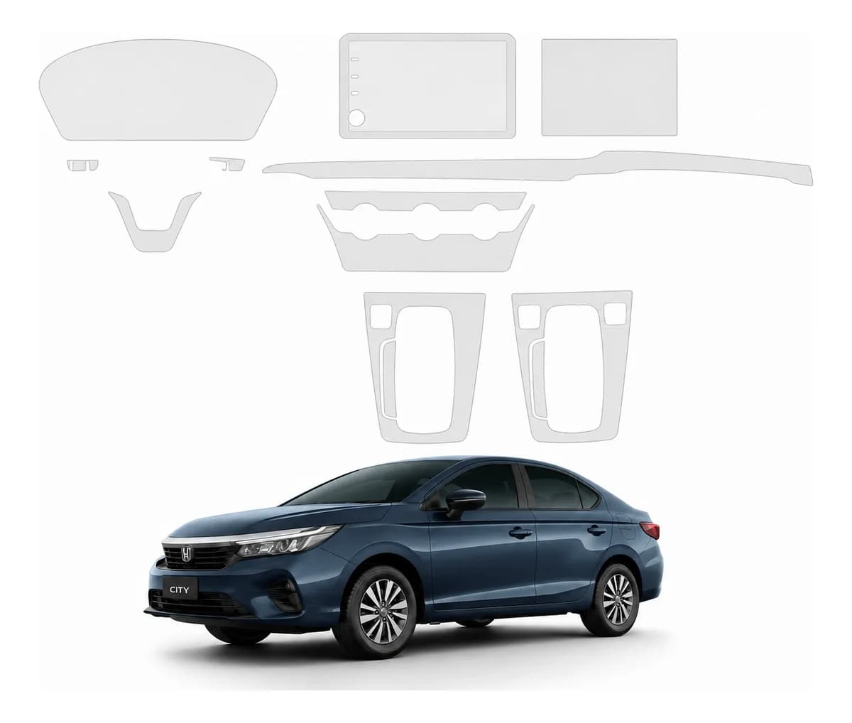 Kit Interior Completo Ppf Tpu Honda City 2022 A 2026 Sob Medida