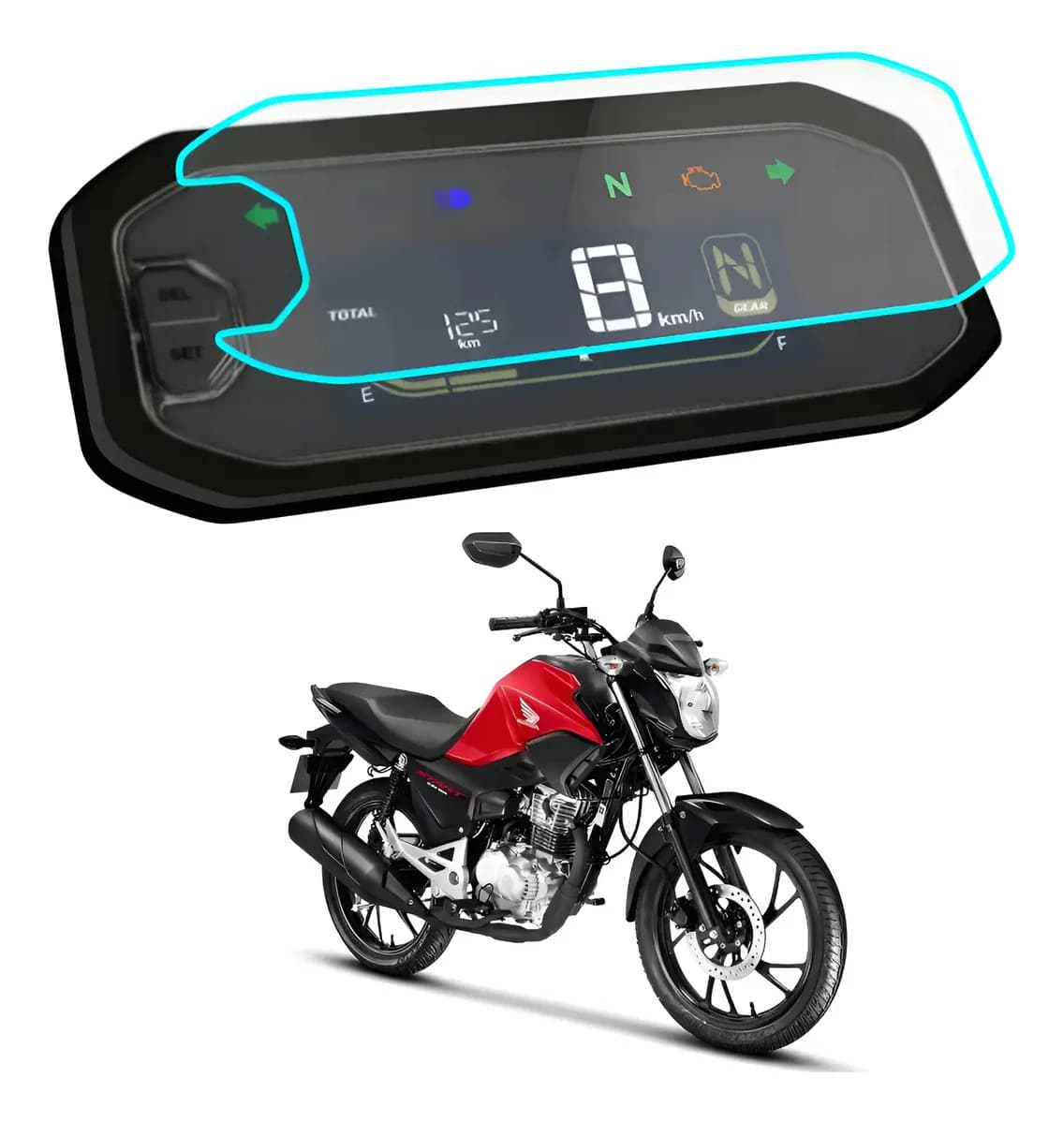 Película Ppf Tpu Transparente Brilho Ou Fosco Proteção Painel Honda Cg 160 Titan Fan Start 2025 2027